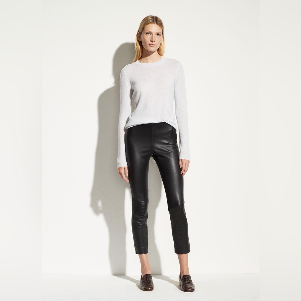 Vince 100% Lamb Leather Black Leggings Pants Size Small